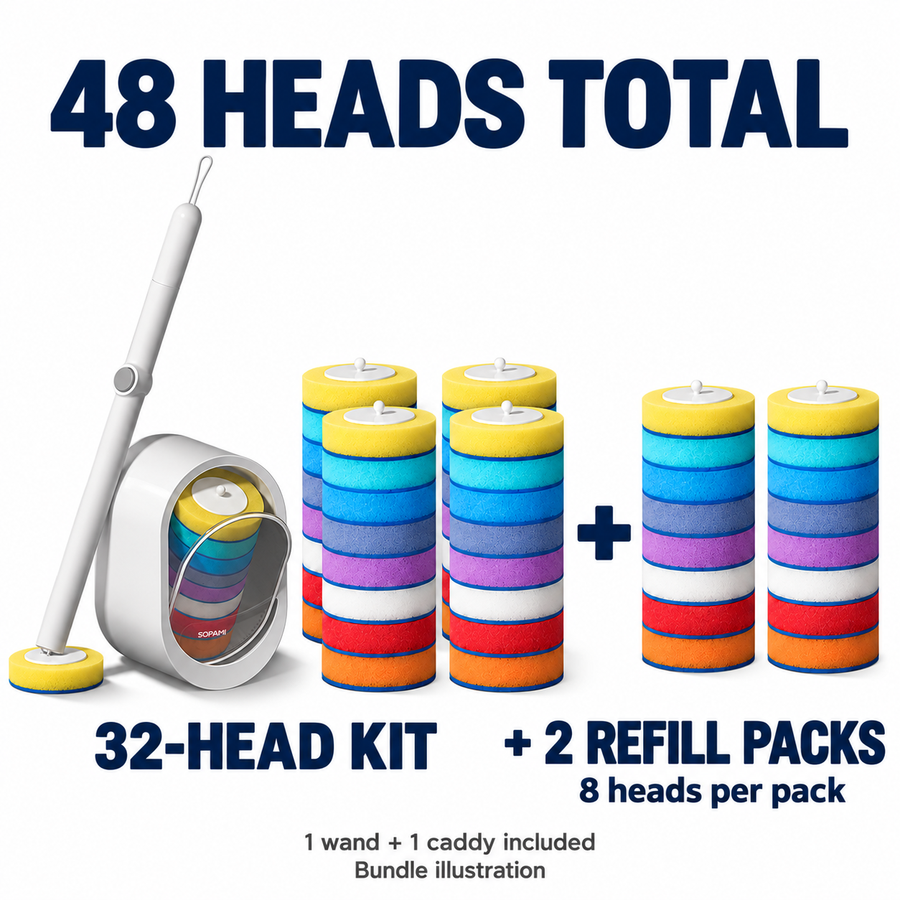 SOPAMI Toilet Wand Kit + Extra Refills — 48 / 64 Heads