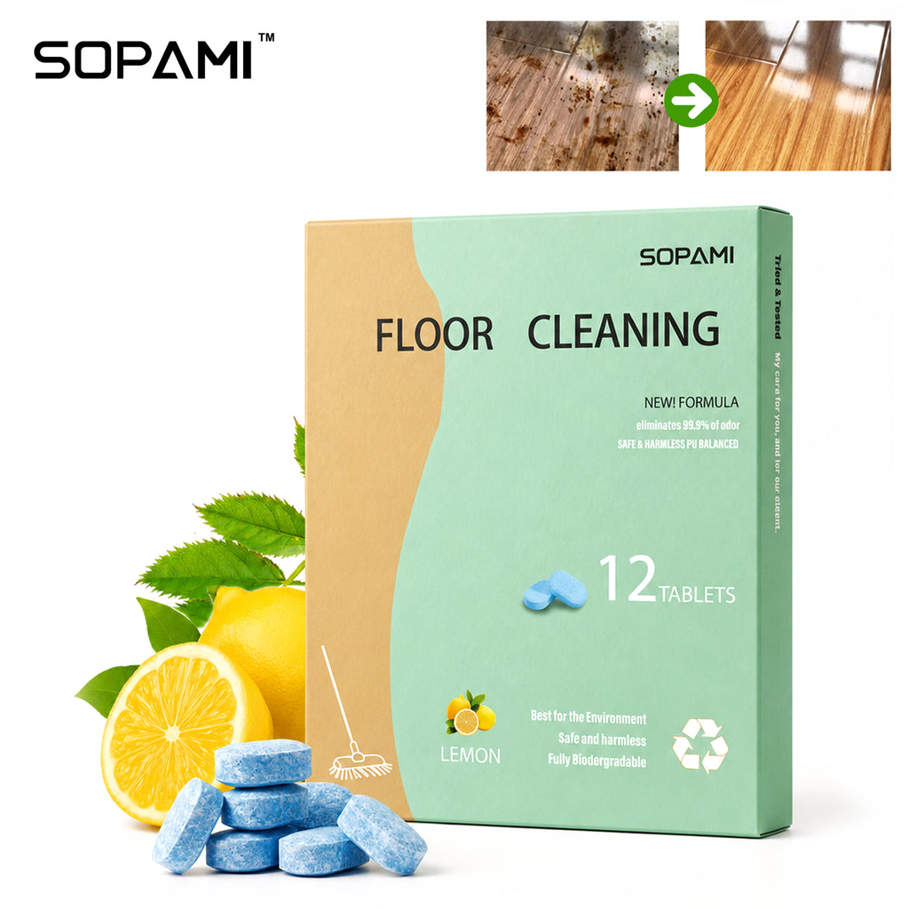 SOPAMI multi effect floor cleaning tablets 12 Counts Lemon Scent