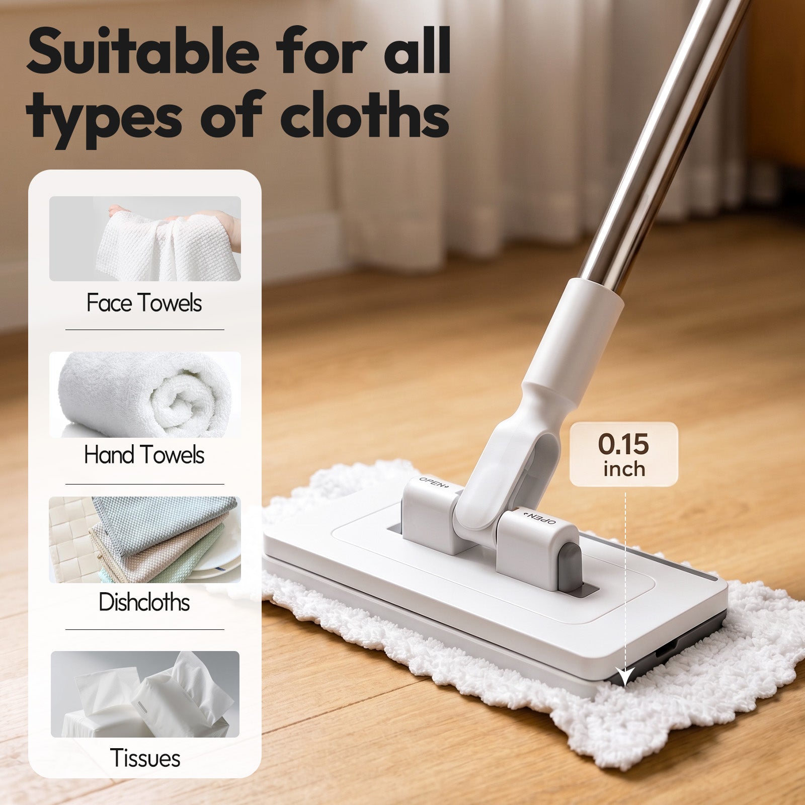 Retractable Mini Clamp Mop for Tight Spaces