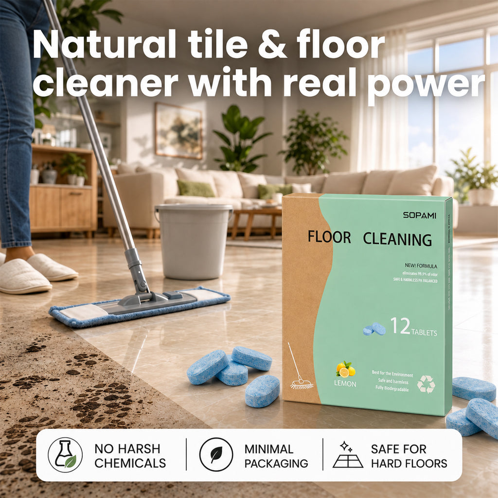 SOPAMI multi effect floor cleaning tablets 12 Counts Lemon Scent