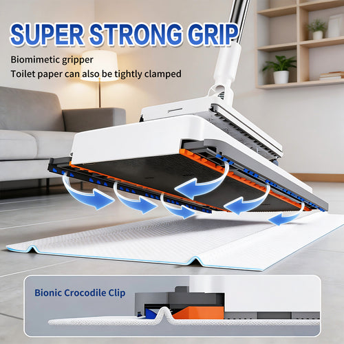 2-in-1 Retractable Clamp Flat Dust Mop