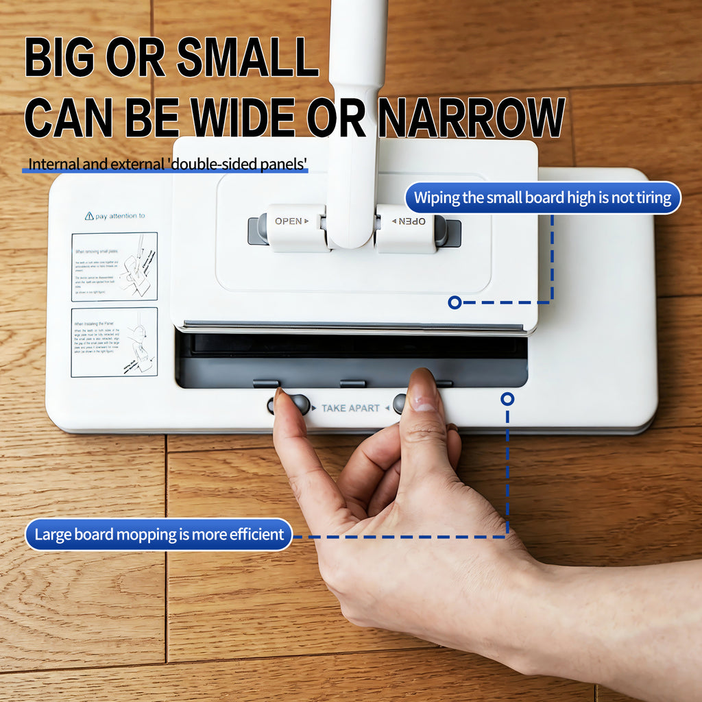 2-in-1 Retractable Clamp Flat Dust Mop