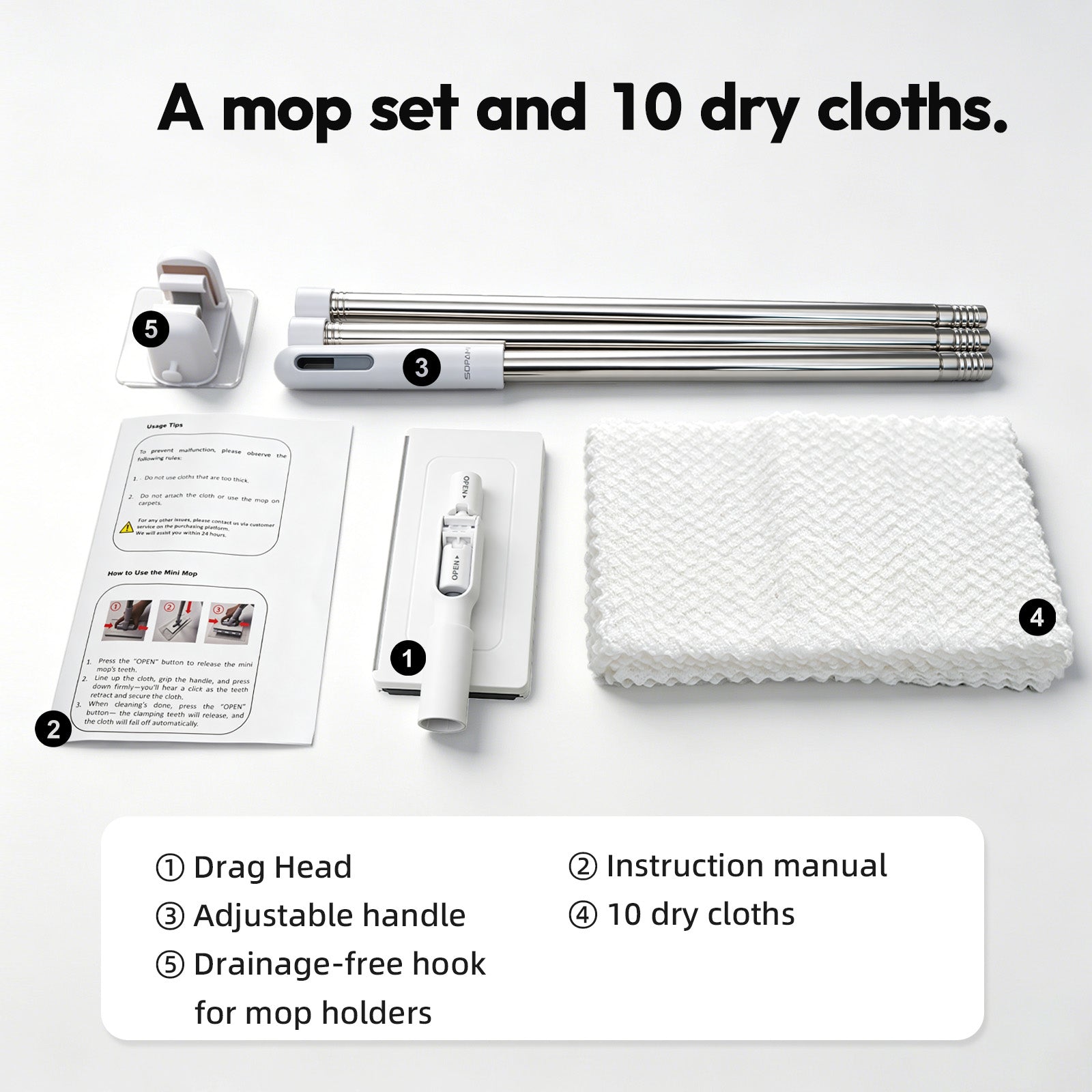 Retractable Mini Clamp Mop for Tight Spaces