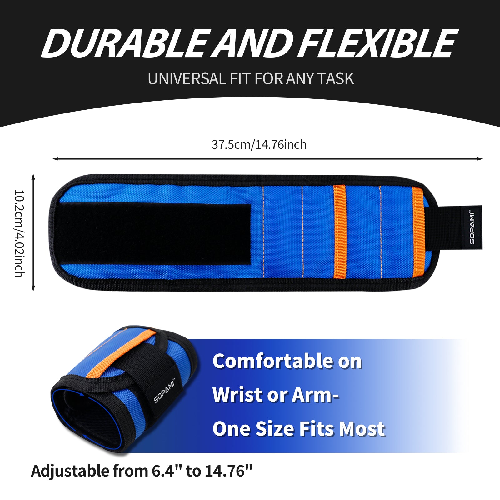Magnetic Tool Wristband with 12 Magnets
