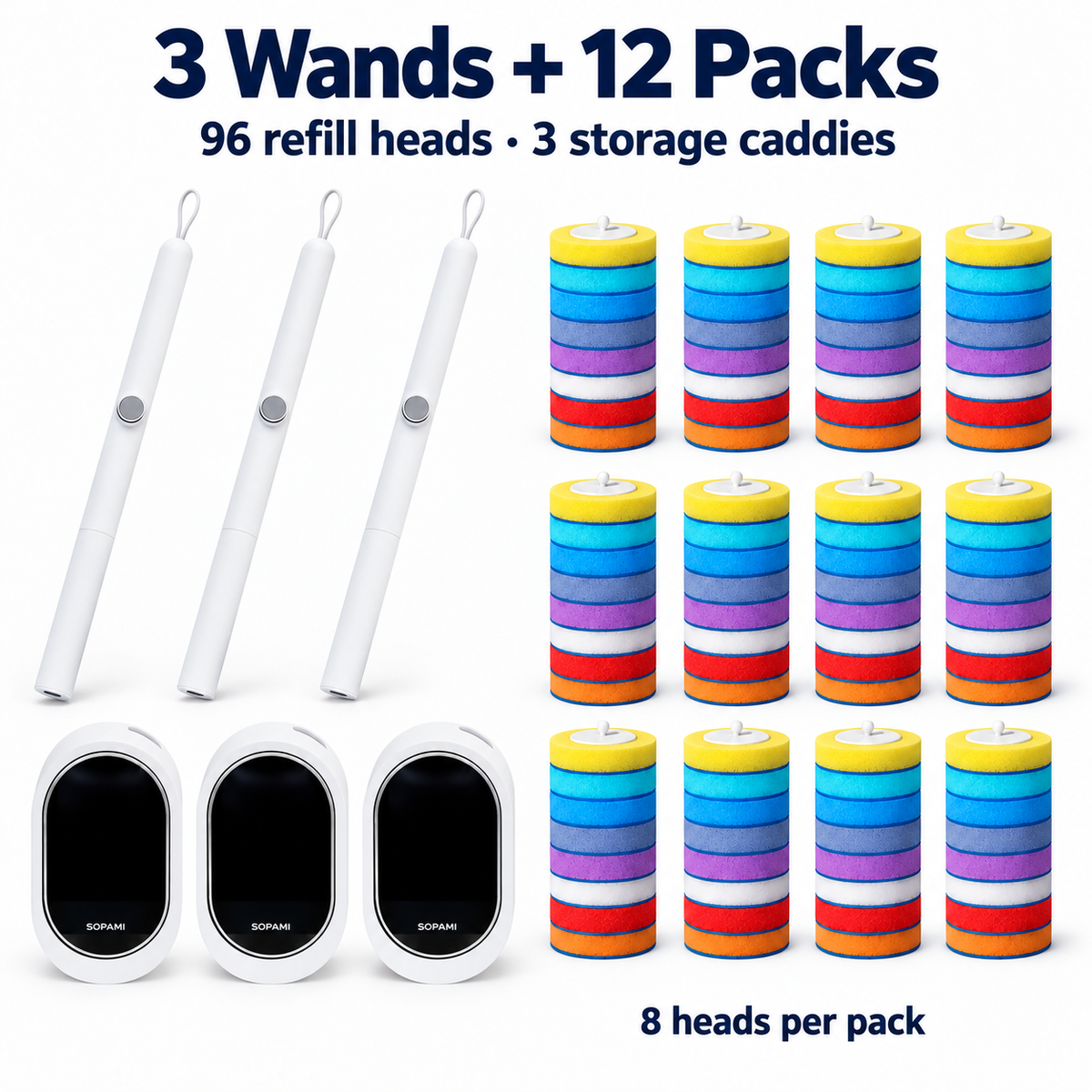 Multicolor / 3 Handles + 96 Refills