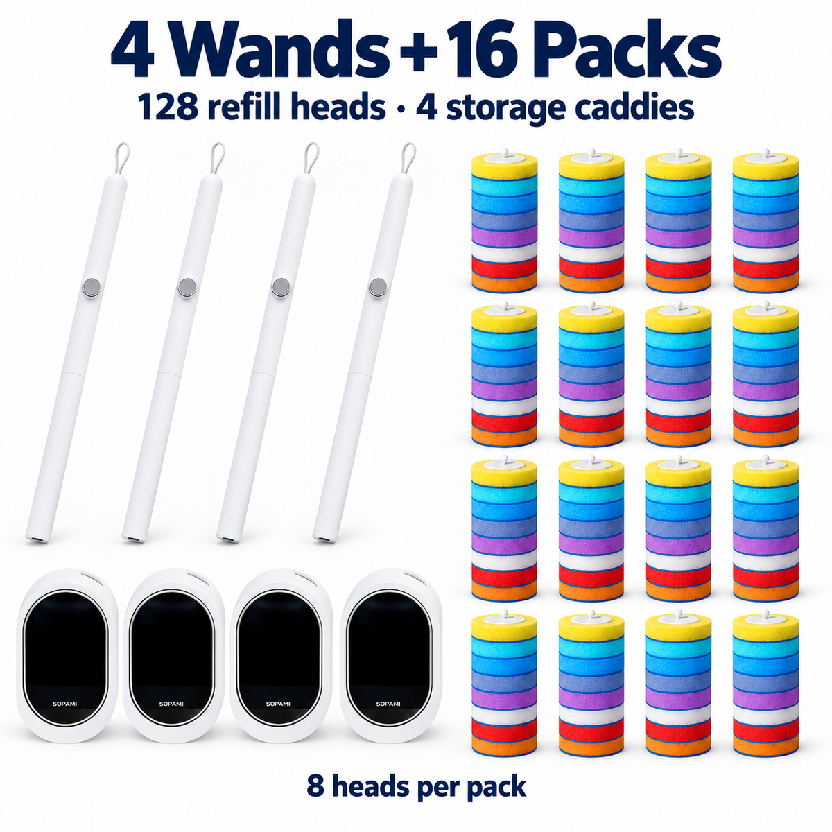Multicolor / 4 Handles + 128 Refills