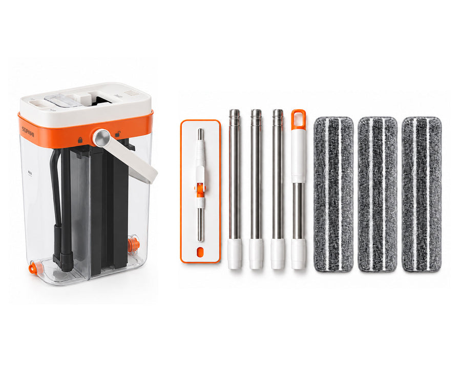 SOPAMI flat mop and bucket system with its included components