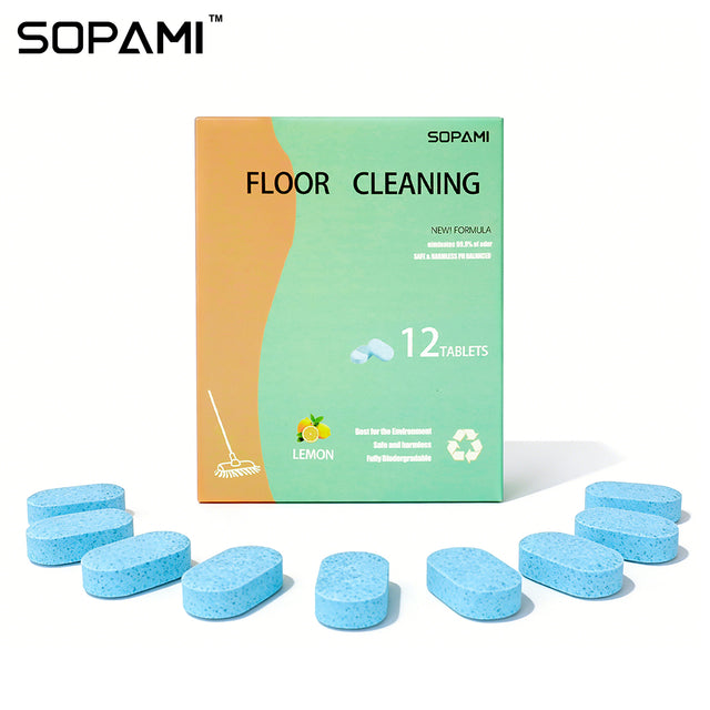 SOPAMI floor cleaning tablets, one 12-tablet pack