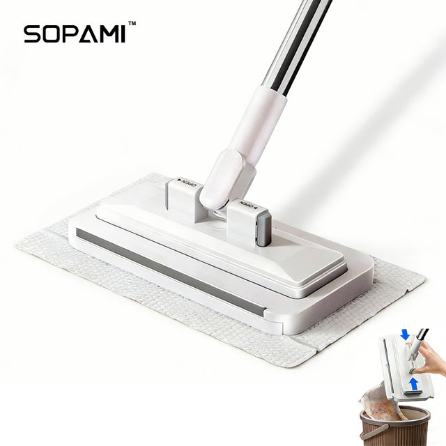 SOPAMI flat clamp mop with cloth-release inset
