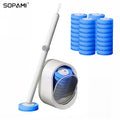 SOPAMI blue toilet wand and holder system overview; choose a kit or refills below